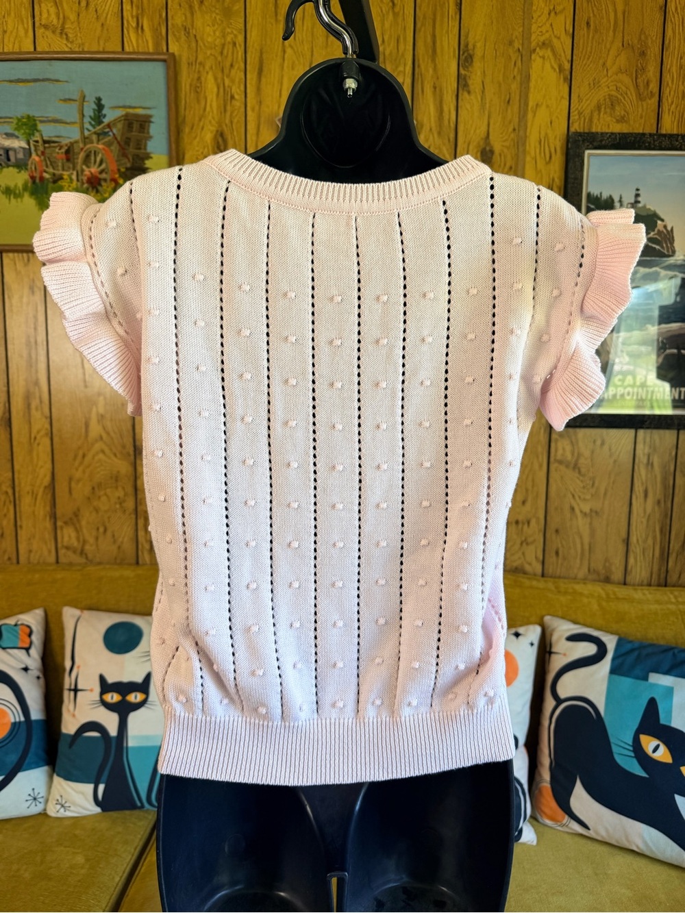 Light Pink Ruffle Sleeve Sweater - Picture 12 of 14